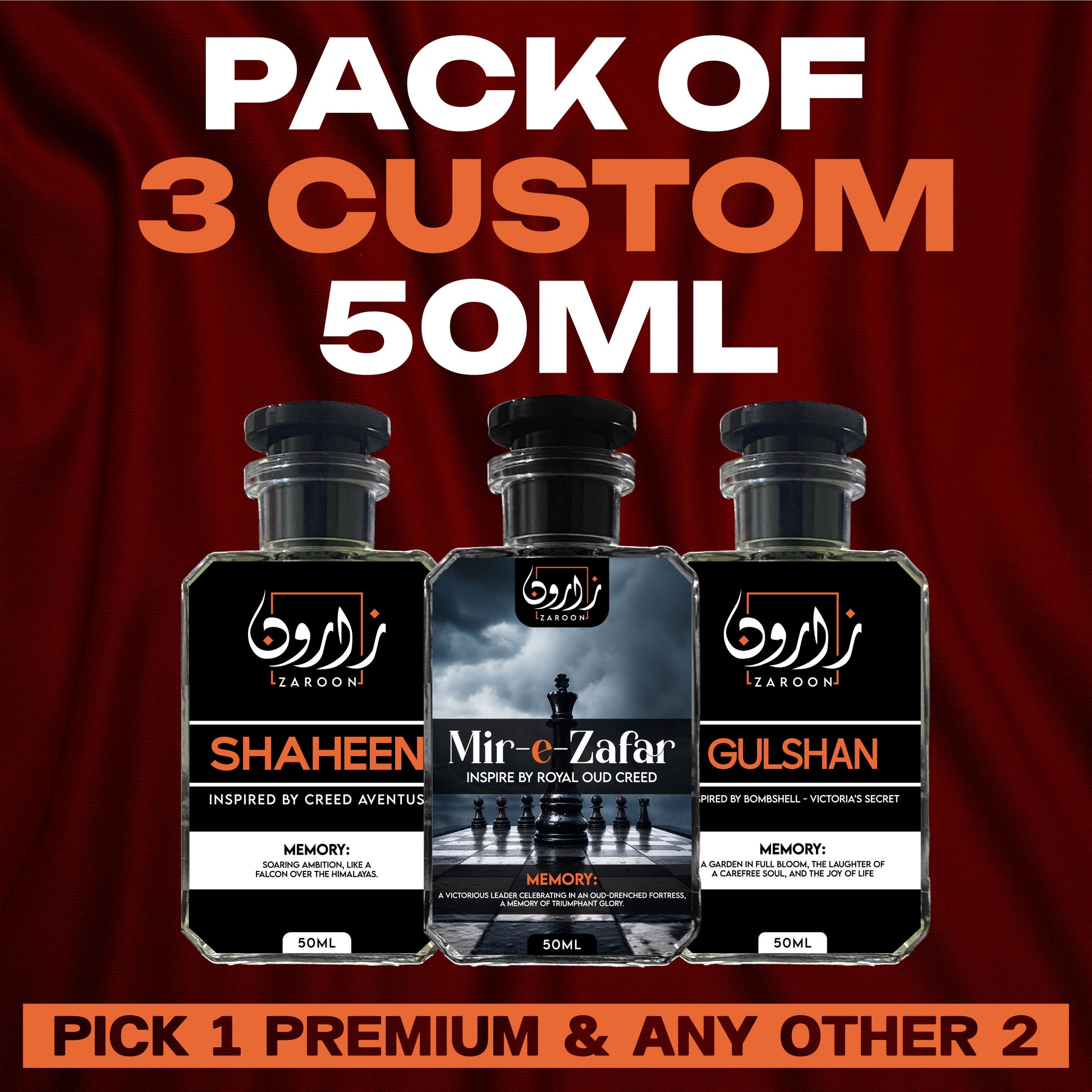 PACK OF 3 CUSTOM 50ML
